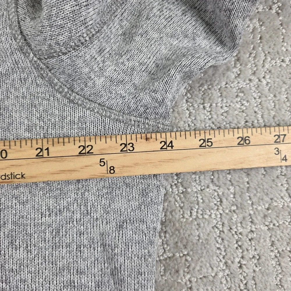 Eddie Bauer Mens Large Gray Heathered Quarter Zip Fleece Pullover Sweater Hiking
